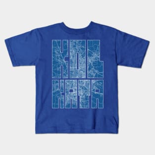 Kolkata, India City Map Typography - Blueprint Kids T-Shirt